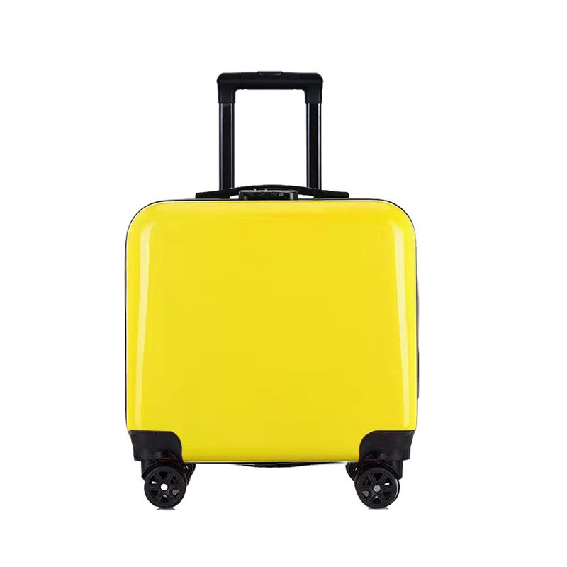 Nuevo niño tracción caja de embarque 18 pulgadas maleta de ruedas universales impresa patrón de dibujos animados contraseña maleta de viaje