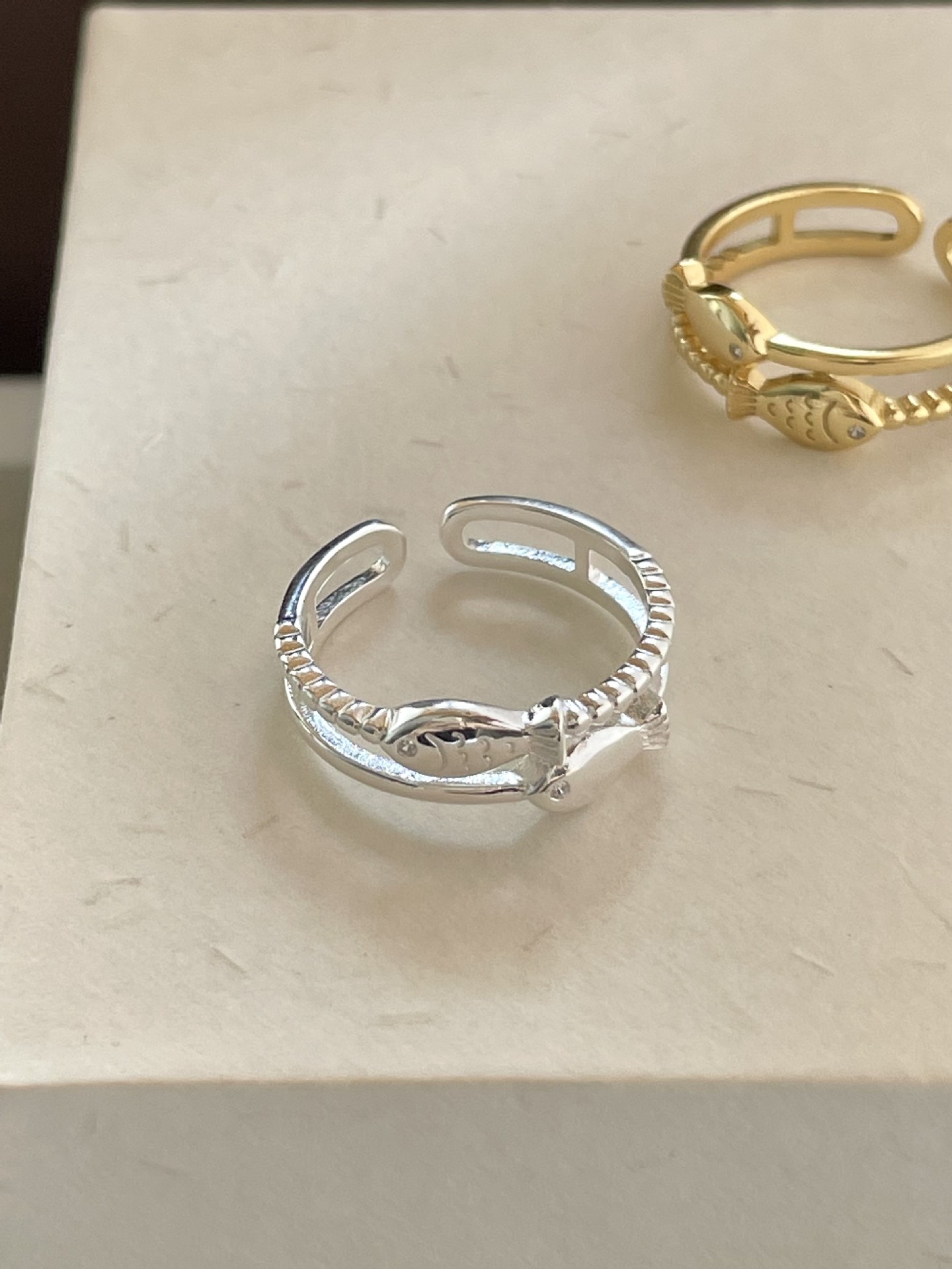 2g Weight Rings Classification Adjustable Ring Size 1 Piece Quantity Daily Occasion 925 Sterling Silver Material Fish Pattern Women's Gender Simple Style Style 925 Sterling Silver Fish Rings 925 Sterling Silver Rings 11