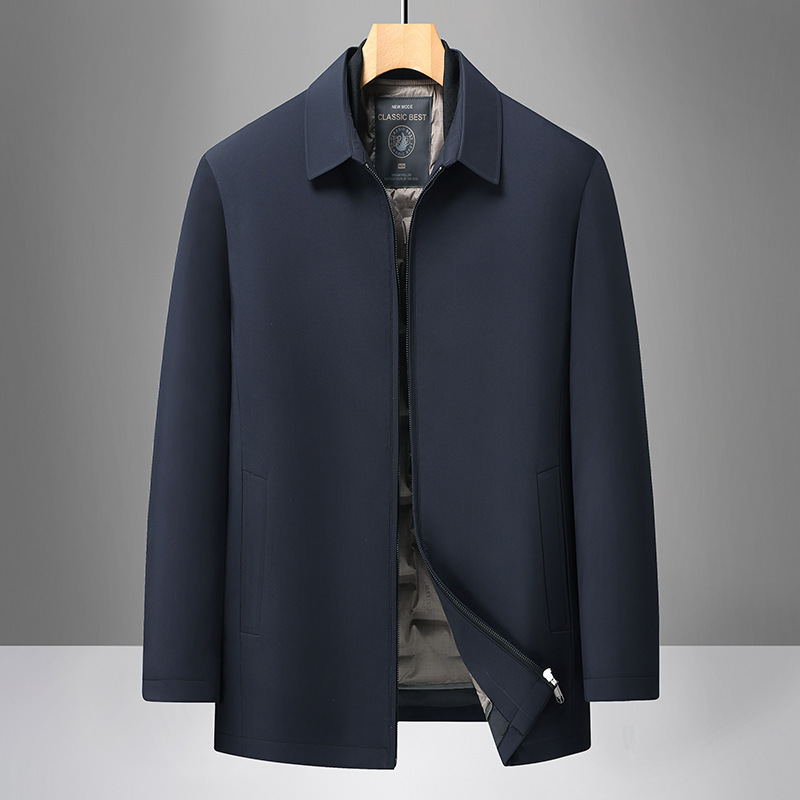 Business down Jacket Men's New National Standard White Duck down Jacket Dad Jacket Men's Zipper Removable down Liner