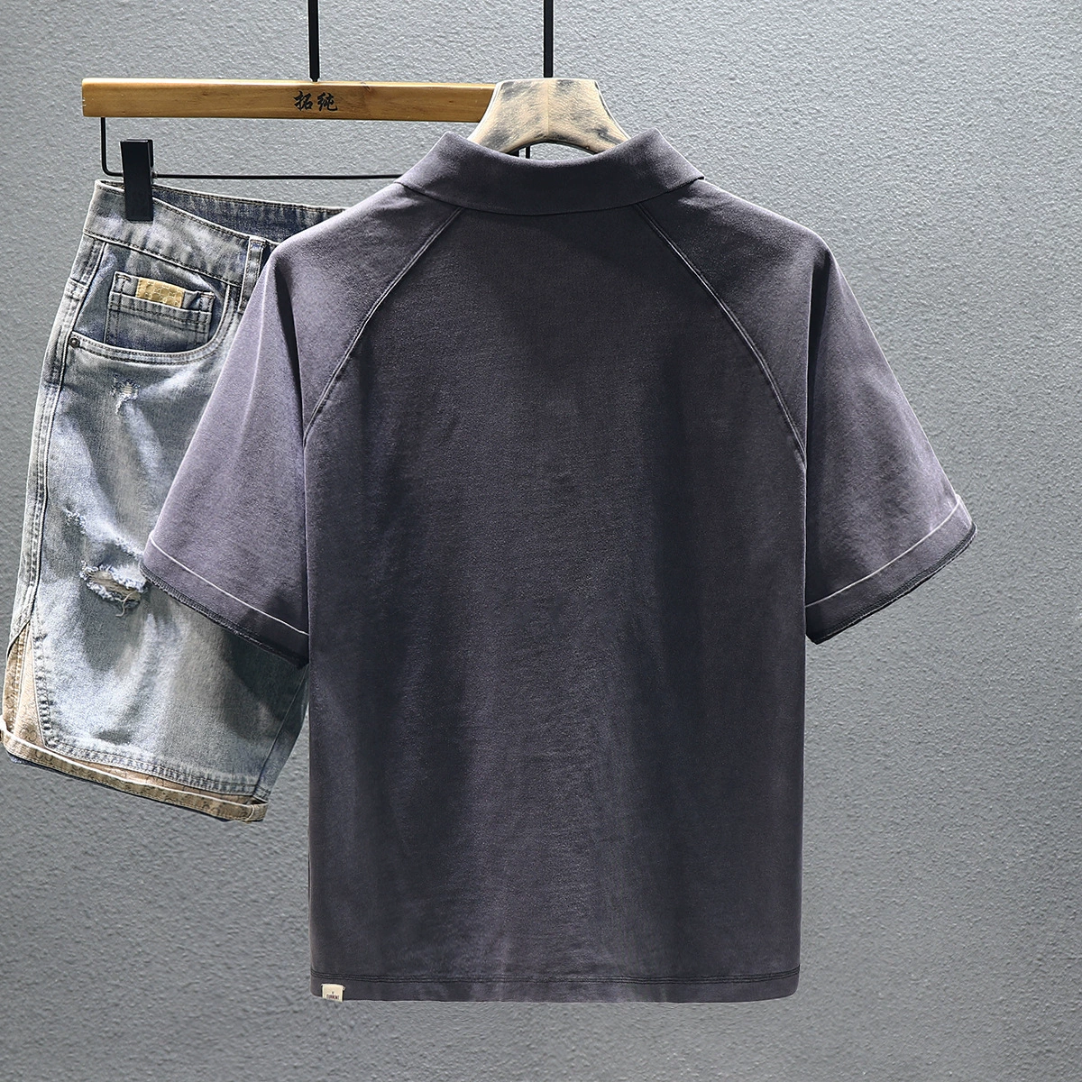 Прилив, весной хлопковый дизайн модное polo, oversize, тренд сезона, с коротким рукавом
