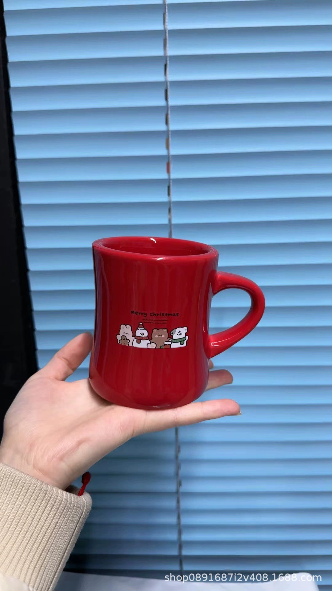 Cute creative red ceramic coffee tea cup, Birthday gift, for beloved