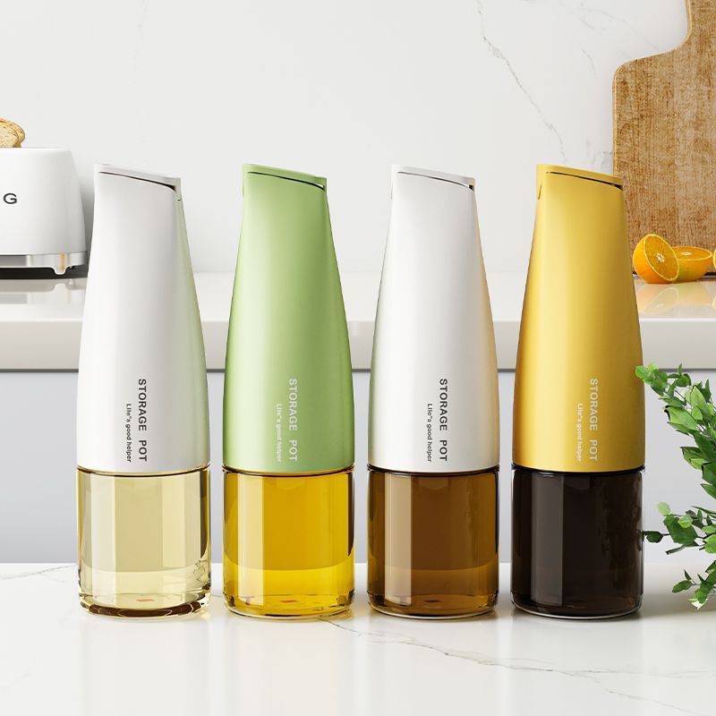 Botella de aceite con apertura automática y cierre, tanque de condimentos doméstico, conjunto de combinación, botella de condimentos especial para salsa de soja doméstica, vinagre de cocina, botella de aceite