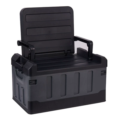 Car Interior Supplies Car Seat Backup Foldableing Storage Box Home and Car Dual-Use Storage Box Car Storage Box (Car storage bag/box) - black-gray