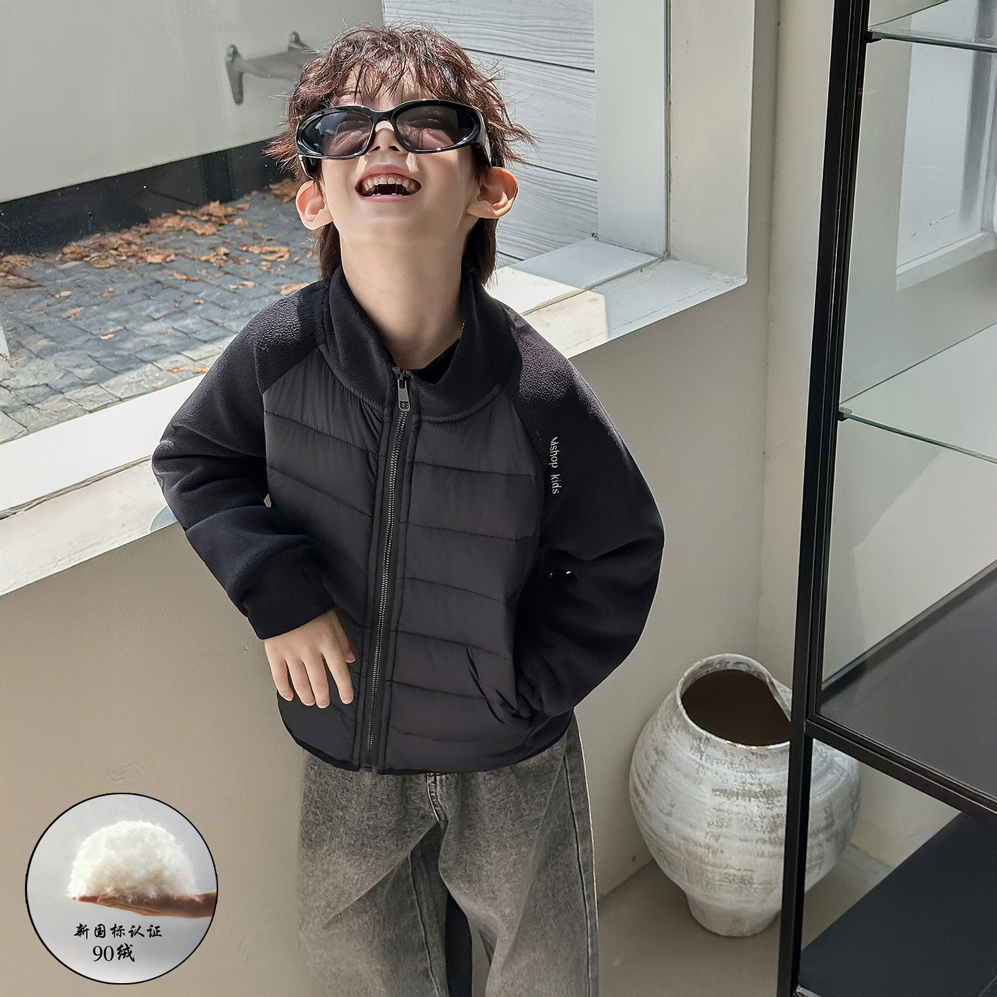 棉小铺羽绒服儿童深秋2025新款童装外套轻薄白鸭绒保暖内搭开衫