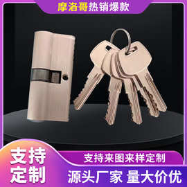 厂家供应外贸防盗门大70大80锁芯S槽双排防火门全铜锁芯锁具批发