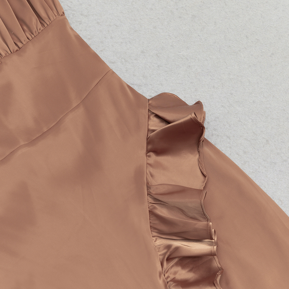 Dress Summer Simple Spaghetti Strap Ruffle Irregular Asymmetric Maxi Dress