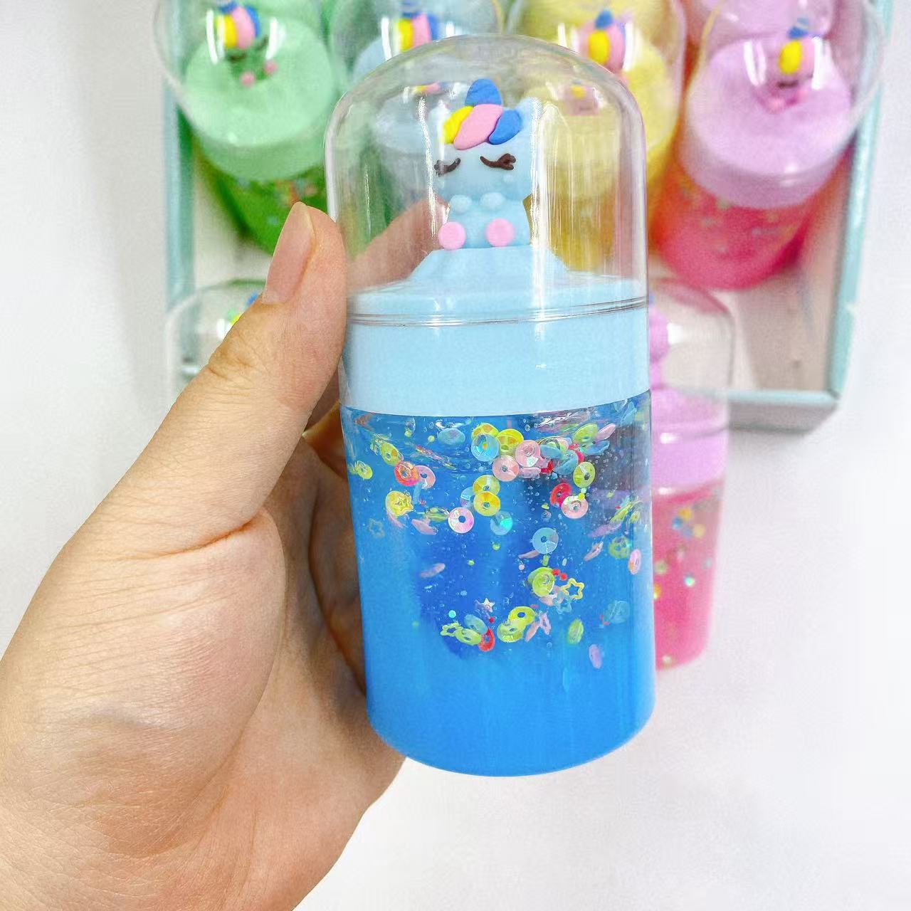 Doble muñeca goma espumante nuevo colorido barro slim juguetes para niños 2 yuanes barro de cristal descompresión al por mayor