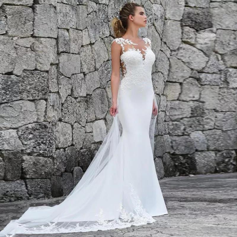 El Comercio Exterior de Europa y América Amazon AliExpress deseo estación independiente Nueva fishtail adelgazamiento Delgado temperamento vestido novia largo