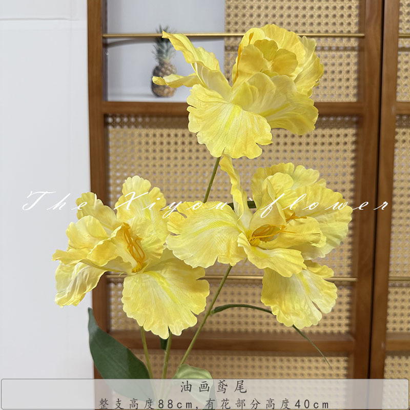 模擬花油絵アイリス家の装飾花束レストランリビングルームの装飾フラワーアレンジメント造園アレンジメント造花|undefined