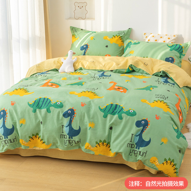 50x200x230 colcha de cama de algodón de una sola pieza de dibujos animados 00 colcha de algodón de un solo niño dinosaurio