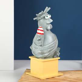 跨境新款创意树脂工艺品恶搞表情鸡ins风摆件装饰品可爱桌面摆件