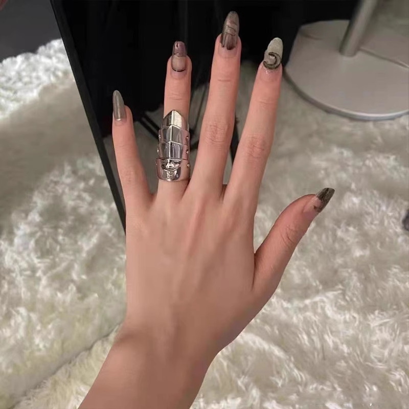 Punk Hip-Hop Nana Same Style Armor Ring Four-Section Saturn Multi-Layer Movable Ring Trend