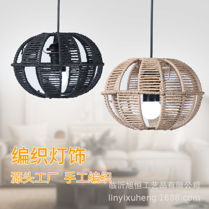 Pantalla de ratán de imitación candelabro de cuerda de papel Nuevo dormitorio chino B & B Restaurante Hot Pot Puesto de comida Iluminación tejida a mano