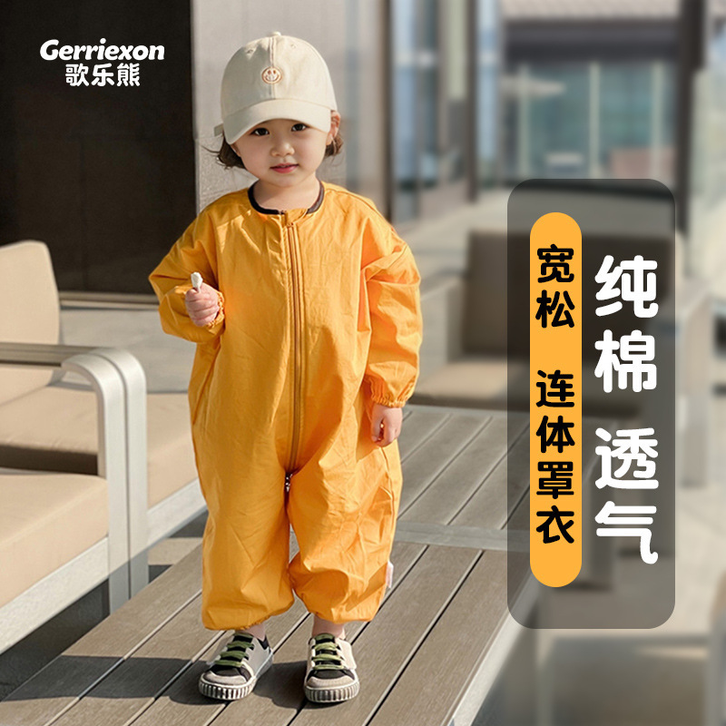 Baby's Crawling Clothing Outdoor Baby's Crawling Clothing Infant's Overalls Going Out Pure Cotton Overalls Anti-Dirty Clothes