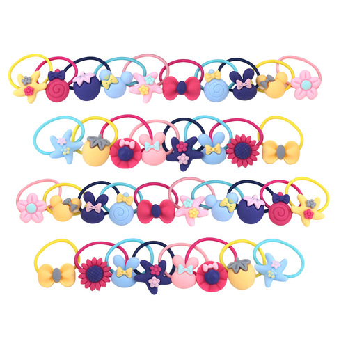 Hair accessories for children, elastic hair ties that don't damage hair, suitable for girls, set of cute hairbands for babies