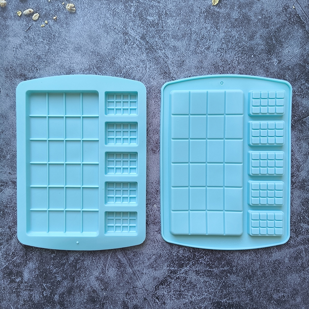 Molde de silicona tamaño waffle chocolate molde de hielo molde DIY pastel galletas dulces pudín molde de horneado 366