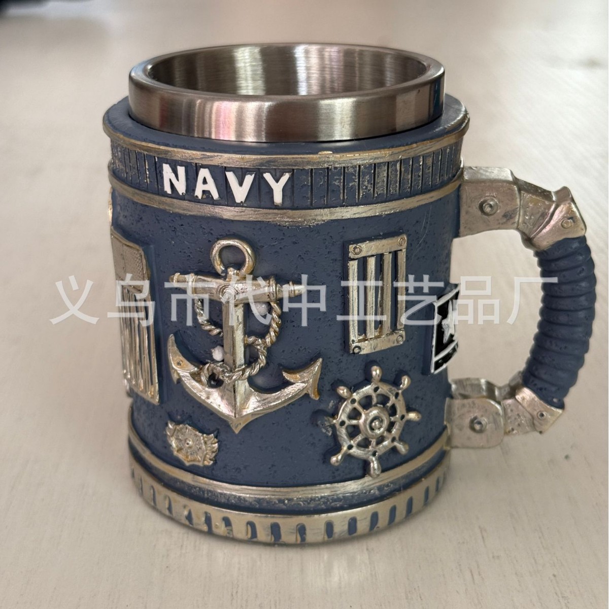 跨境爆款创意树脂不锈钢水杯个性酒杯礼品摆件厂家批发