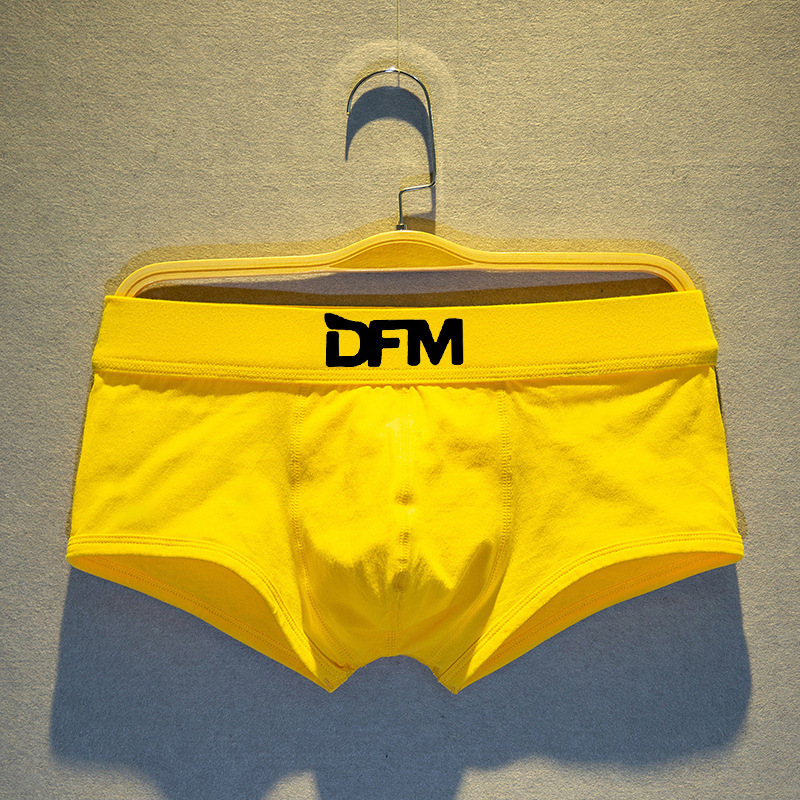 Yellow Men's Manufacturer's Underwear Trendy Boxer Briefs Tight Summer Breathable Thin Men's Underwear Dropshipping Internet Celebrity Boys