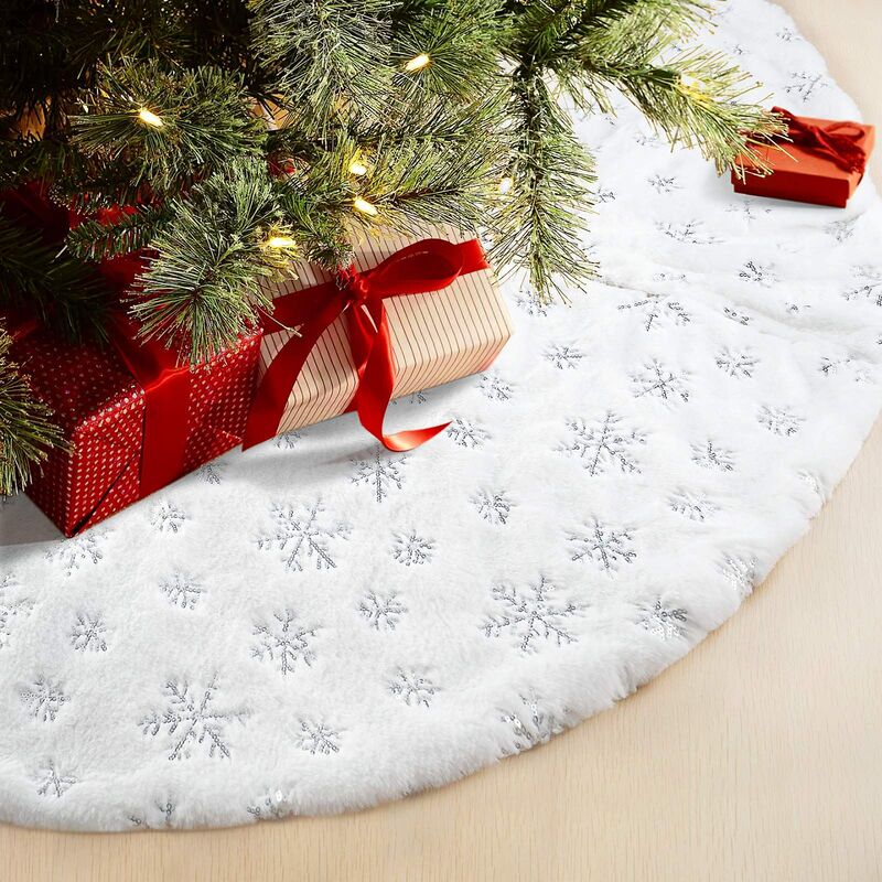 2025 クロスボーダークリスマスツリースカートホワイトクリスマスジャカードツリースカートクリスマスツリー装飾フロアマットクリスマスパーティーの装飾|undefined