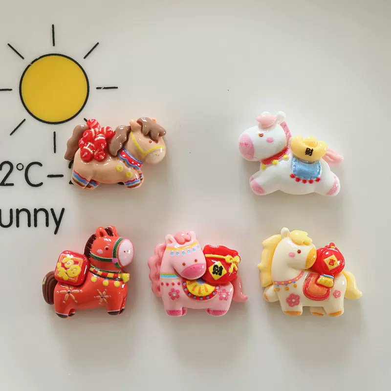 马年新款树脂配件马上有钱DIY小饰品配件儿童发夹挂件材料