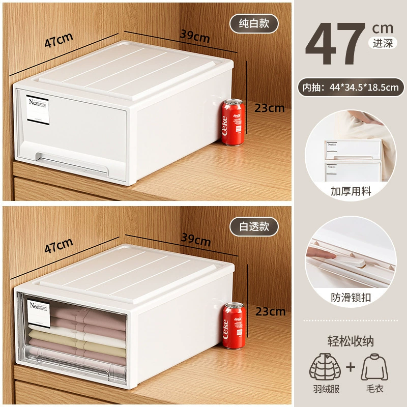 Japanese-Style Storage Box Set, Stackable Drawer System, Multiple Sizes (5–53L), Privacy or Transparent