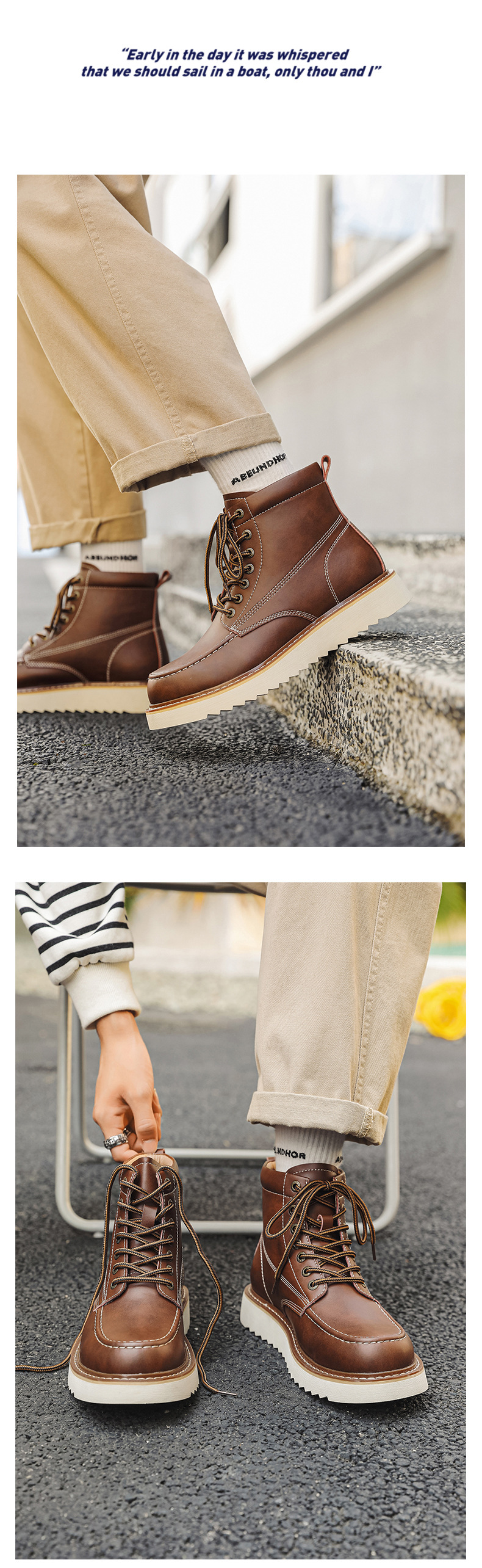 Herren Martin Boots Mit Dicker Sohle Für Outdoor Und Arbeit_voghion.com