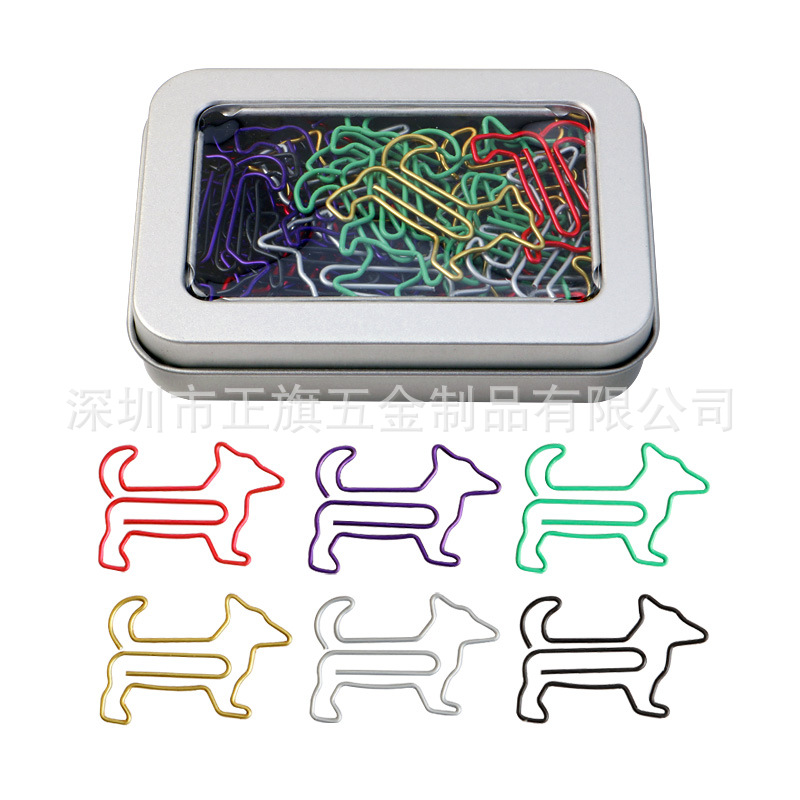 Color transfronterizo metal animal en forma de clip de papel forma creativa clip de papel Oficina marcador titular caja traje