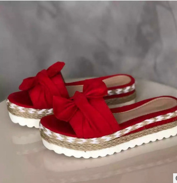 Sandalias de gran tamaño de comercio exterior sandalias y pantuflas de cáñamo Xia Ou sandalias de mujer talla 414243