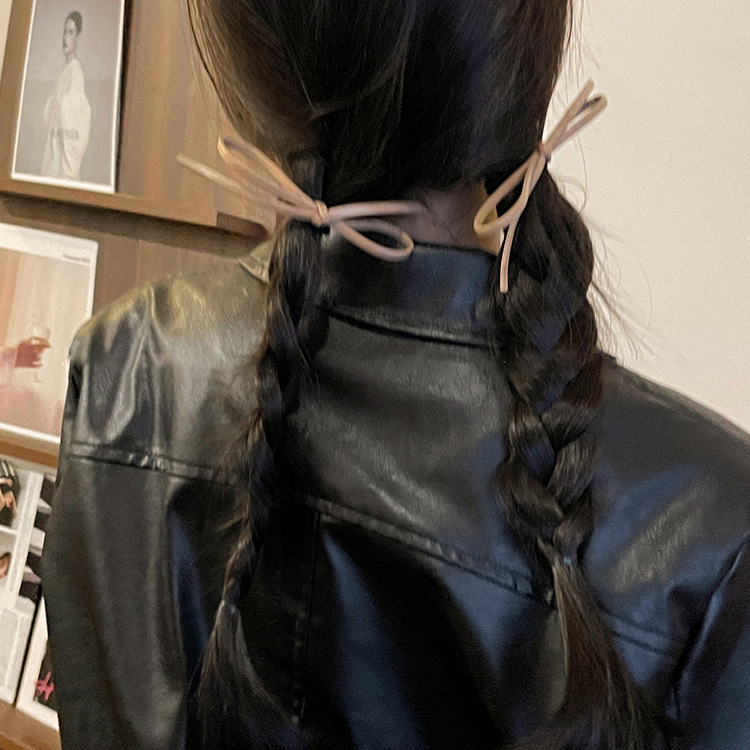 Fascia per capelli con fiocco a farfalla semplice in stile coreano, elastica alta per donna, con testa a palla, in gomma, per capelli, coda di cavallo, artefatto_voghion.com