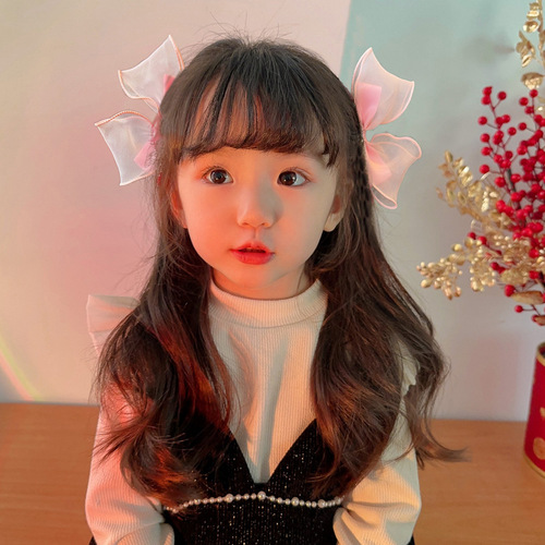儿童蝴蝶结发夹对夹宝宝在逃公主头饰小女孩侧边夹子女童发卡发饰