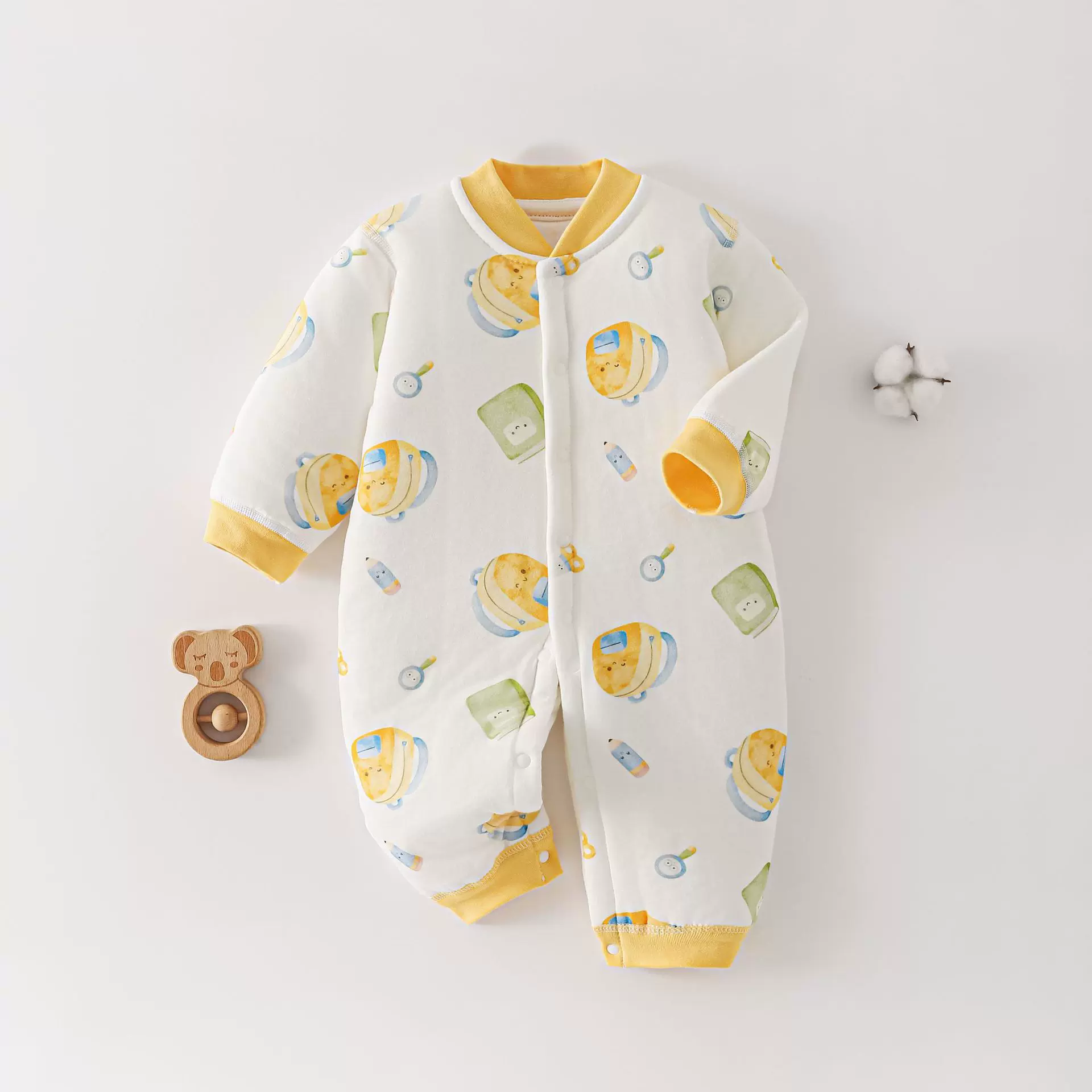 秋冬新生儿80g棉花爬服婴幼儿夹棉连体棉服男女宝宝衣服安阳童装