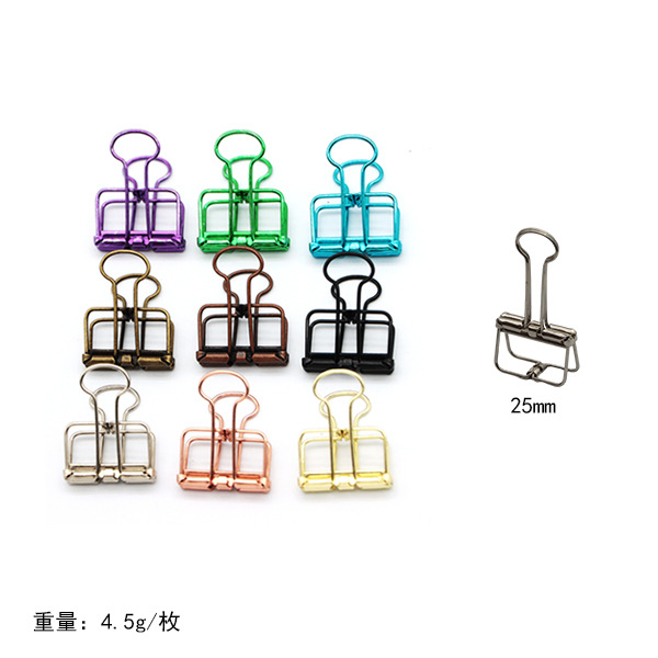Clip de cola larga de oficina creativo, clip hueco, juego simple de color, clip de almacenamiento de archivos, clip de recibo de metal, clip al por mayor