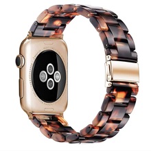 適用apple watch1234567代se蘋果樹脂防水表帶三珠碎花冰川手表帶
