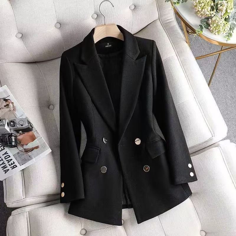 Slimming Waist Solid Color Versatile Suit Jacket