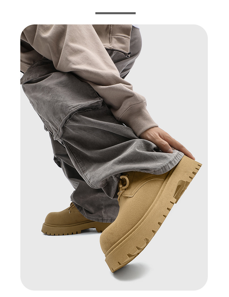 ShoeVault Large Size Derby Shoes For Men, Spring And Autumn New Casual Thick-Soled Height-Increasing Suede Leather Shoes, Men's_voghion.com