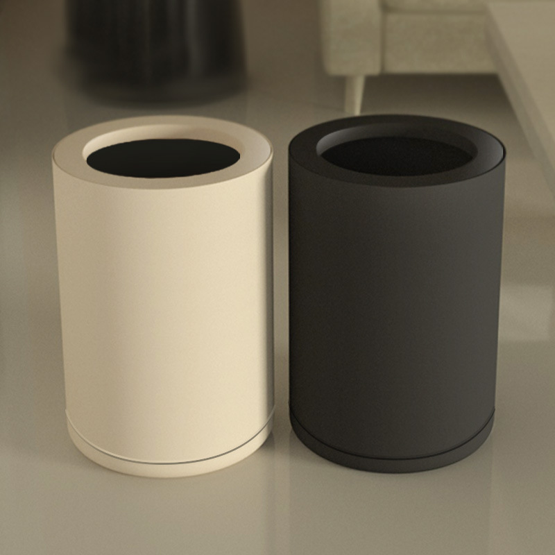 Light Luxury Trash Bin Simple Cream Style Household Large Capacity Living Room Bedroom Toilet Bathroom Nordic Style Instagram