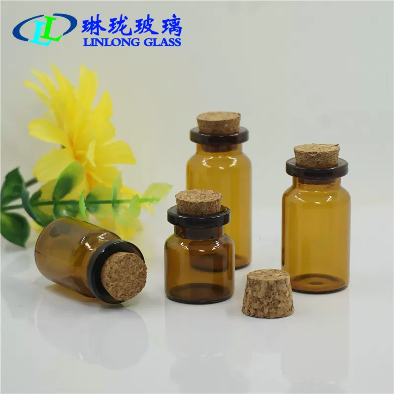 整套2-30ML管制卡口许愿玻璃瓶木塞瓶玻璃瓶项链香水粉末瓶西林瓶