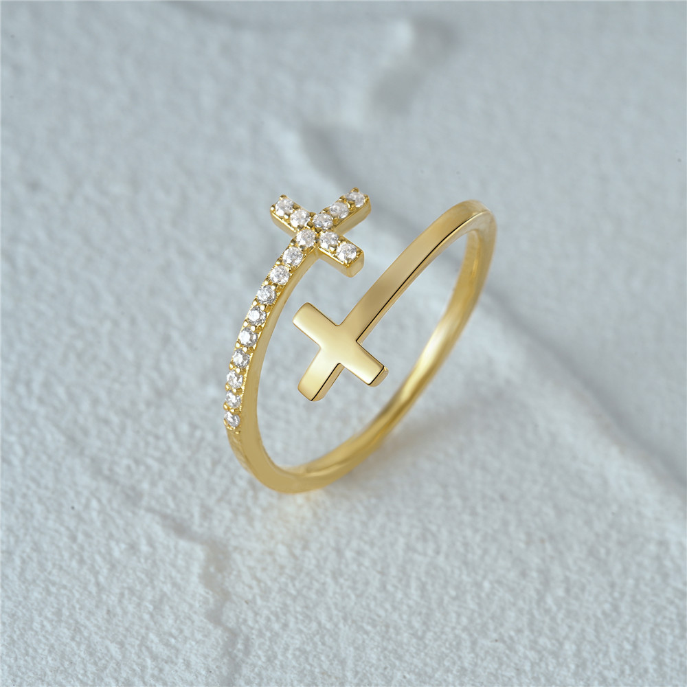 4g Weight Zircon Inlay Material Open Rings, Rings Classification Adjustable Ring Size 1 Piece Quantity Daily Occasion 925 Sterling Silver Material Geometric, Cross, Water Droplets Pattern Women's Gender Plating, Inlay Design Simple Style Style 1 Piece 925 Sterling Silver Geometric Cross Water Droplets Zircon Open Rings Rings 38