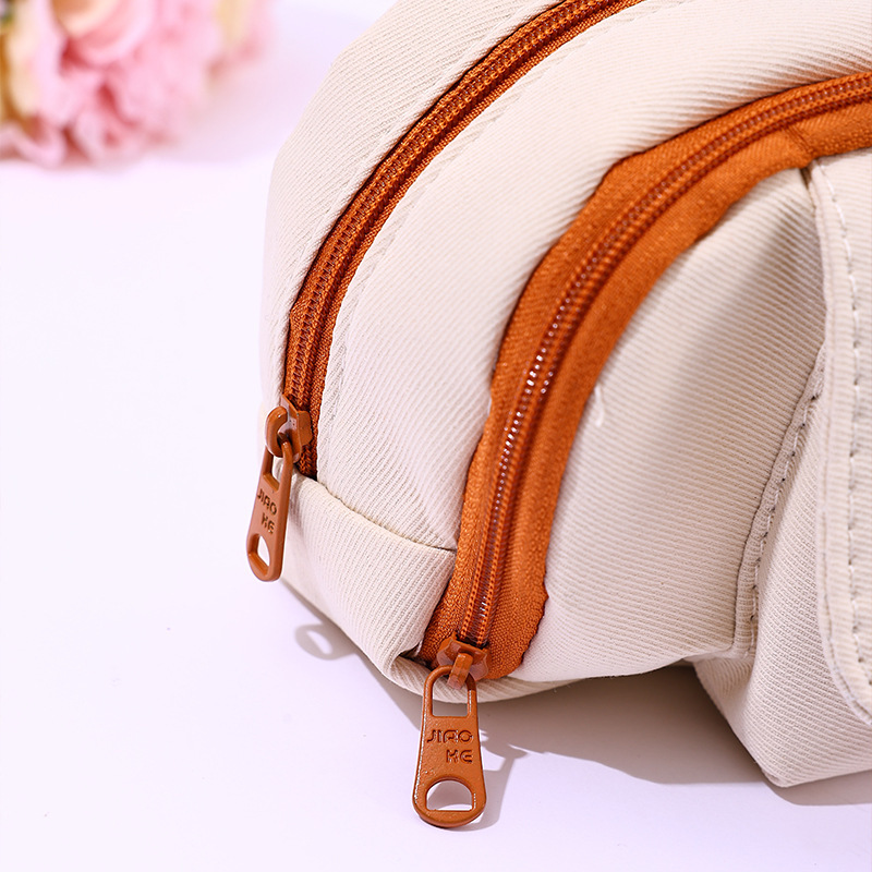 Lindo estuche para lápices para cachorros de alto valor, caja de lápices de doble capa de gran capacidad y resistente a la suciedad, bolso de papelería de alta calidad de lona de viento simple