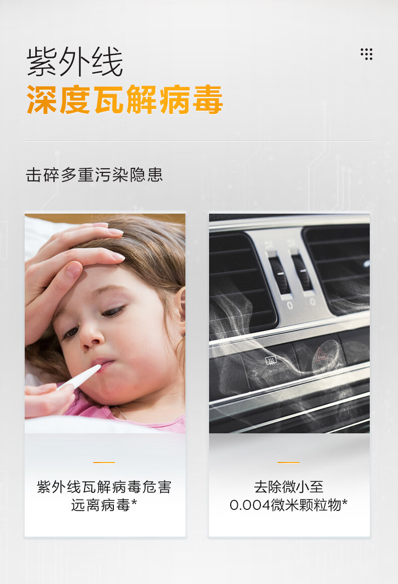 Philips/Philips Car Air Purifier S3601 Uvc Powerfully and Efficiently Breaks down the Harm of Viruses