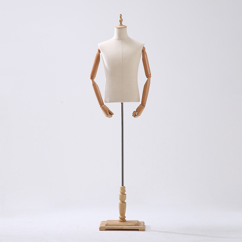 Tienda de ropa modelo masculino de madera sólida modelo adulto accesorios tienda de ropa estante de exhibición de plataforma de sopa estante de modelo