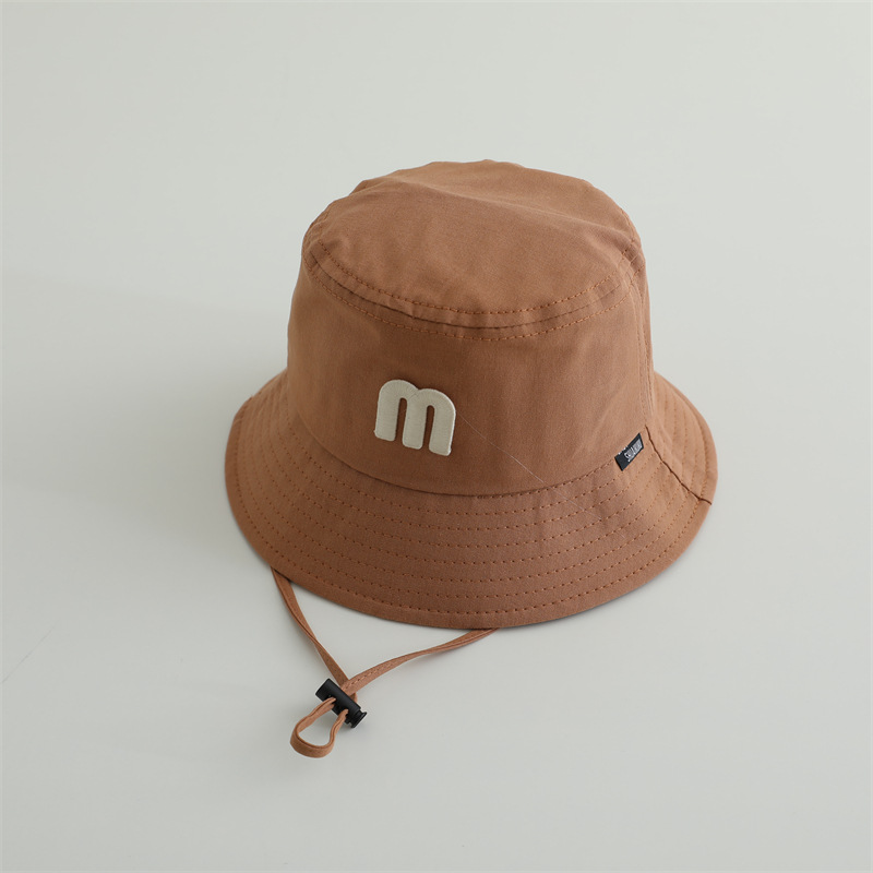 Sombreros infantiles de primavera y otoño de letras m bebés pescadores niños pequeños lindos niños niñas tirar de la torreta gorra sombrero sombrero sombrero sombrero