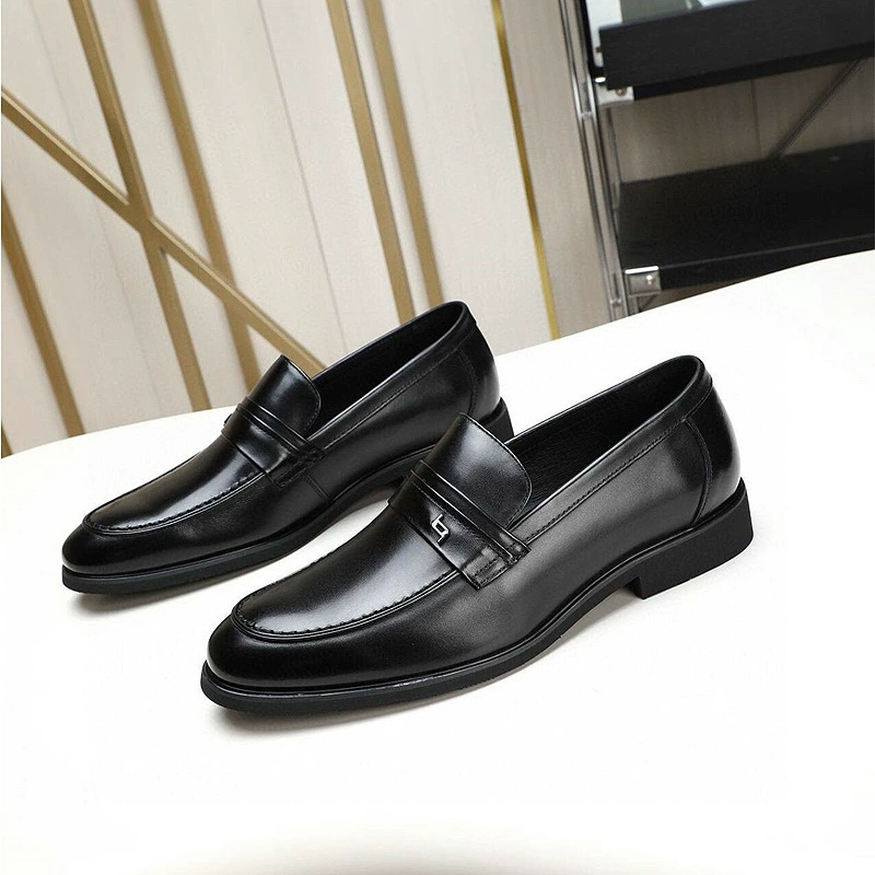 Новые мужские туфли из натуральной кожи для трансграничной торговли, деловые туфли из натуральной воловьей кожи высшего качества, мужские слипоны на мягкой подошве для работы и повседневной носки