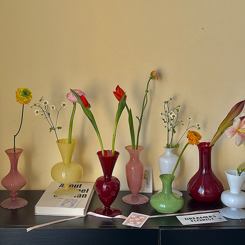 Nuevo jarrón de moda ins rococó florero pequeño arreglo de flores de vidrio florero mini hidropónico decoración de escritorio lote