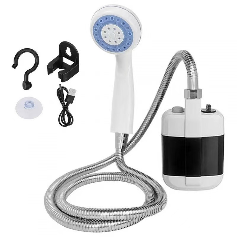 Portable Outdoor Camping Shower Device, No Need for Electricity, Wall-Mounted Bracket with Showerhead for Mobile Bathing