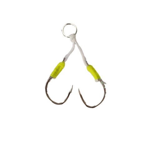 Luminous iron plate hook double hook sea fishing boat fishing gold iron plate double hook tied hair fish hook fishing gear accessories Luya fish hook