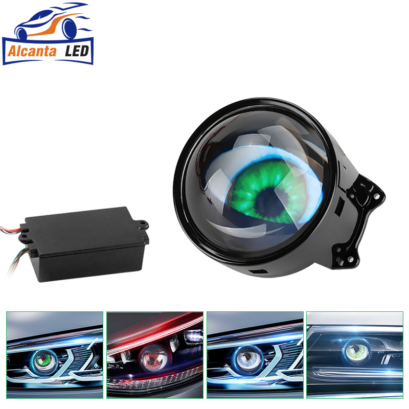 (2개) 3 인치 멀티 모드 악마 눈 LED 헤드 라이트 뜨거운 판매 독수리 눈 빛 수정 GM 오토바이 렌즈 헤드 라이트