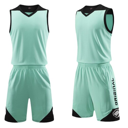 Adult and Children Basketball Uniform Set Plain Text Printed Sportswear School Sports Meet Competition Training Team Apparel Quick-Drying Breathable