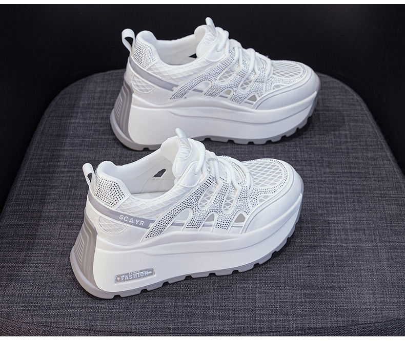Giày sneaker nữ đế dày lưới thoáng khí phong cách retro — Trắng 5086, Champagne 5086, Tím 5086 chi tiết 21