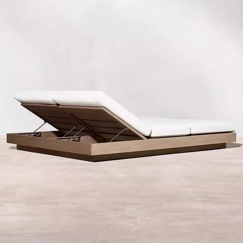 Cama al aire libre patio villa terraza jardín terraza madera maciza teca sillón hotel piscina al aire libre silla de playa casual